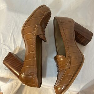 Michael Kors Stacked Heel Penny Loafers Women's 6.5